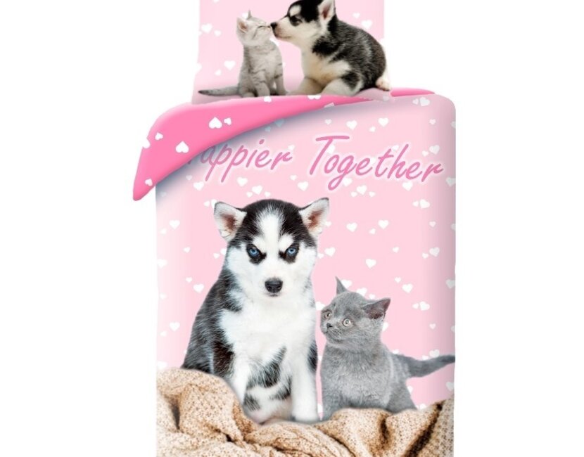 Animal Pictures Dekbedovertrek, Happier Together - 140 x 200 cm + 70 x 90 cm - Katoen
