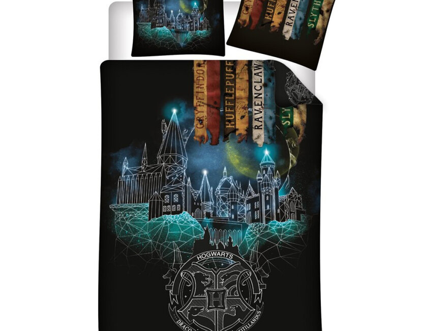 Harry Potter Dekbedovertrek, Tovenarij - 140 x 200 cm + 63 x 63 cm - Polyester