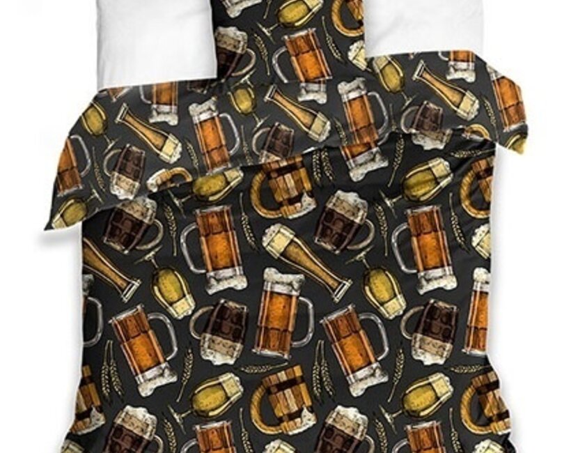 Bier Dekbedovertrek, Proost - 140 x 200 cm + 70 x 90 cm - Katoen