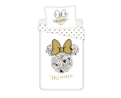Disney Minnie Mouse Dekbedovertrek Gold  - 140 x 200 cm + 70 x 90 cm - Katoen