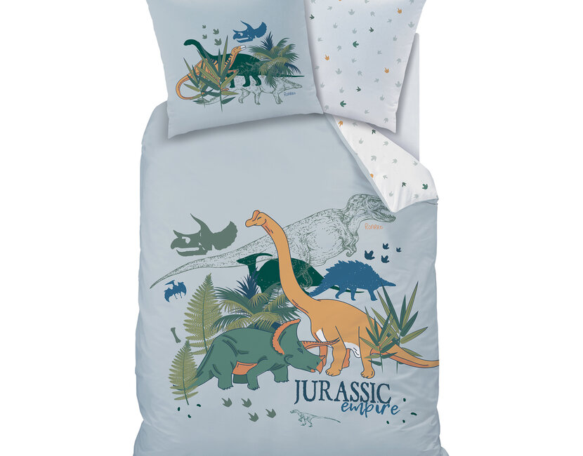 Matt & Rose Dekbedovertrek Dino Jungle - 140 x 200 cm + 63 x 63 cm - Katoen