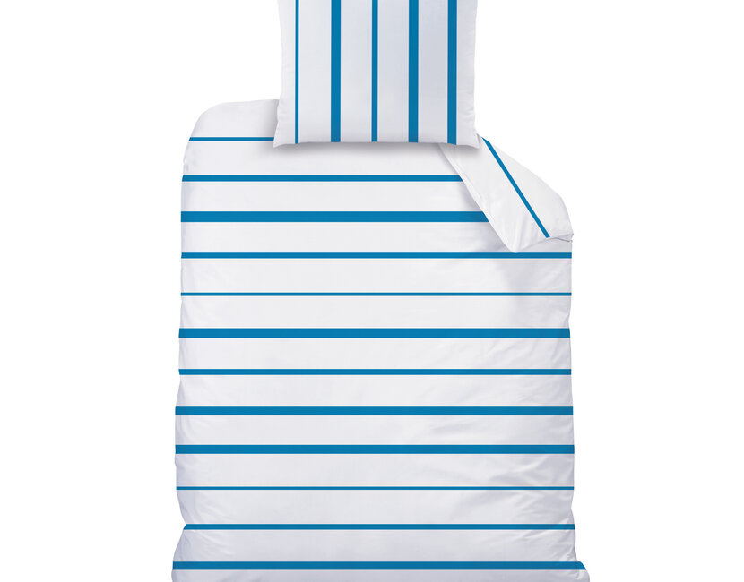 Matt & Rose Dekbedovertrek Blue Stripes - 140 x 200 cm + 63 x 63 cm - Katoen