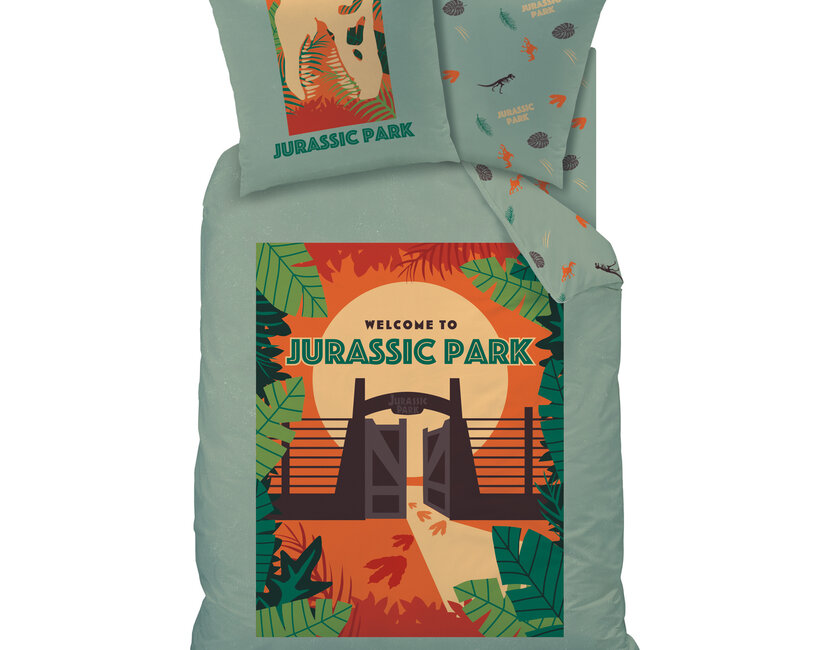 Jurrassic World dekbedovertrek Welcome - 140 x 200 cm + 63 x 63 cm - Katoen