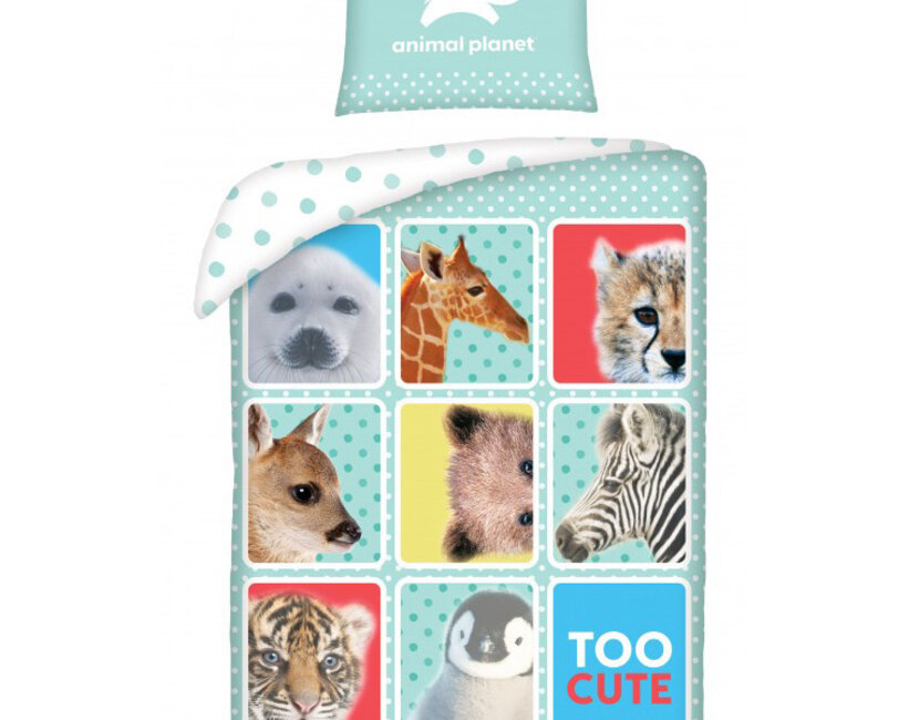 Animal Planet Dekbedovertrek Cute - Eenpersoons - 140 x 200 + 70 x 90 cm - Katoen