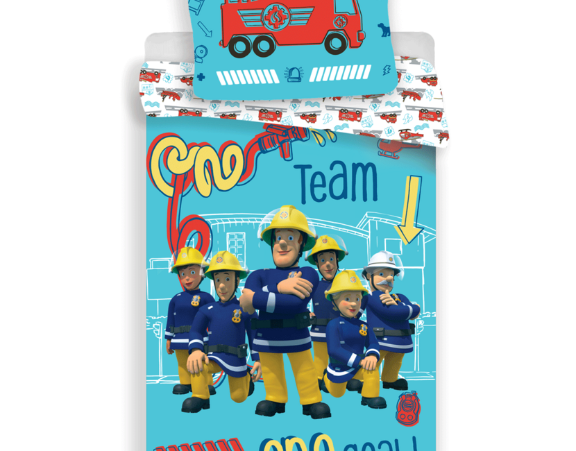 Brandweerman Sam dekbedovertrek Team - 140 x 200 cm 70 x 90 cm - katoen