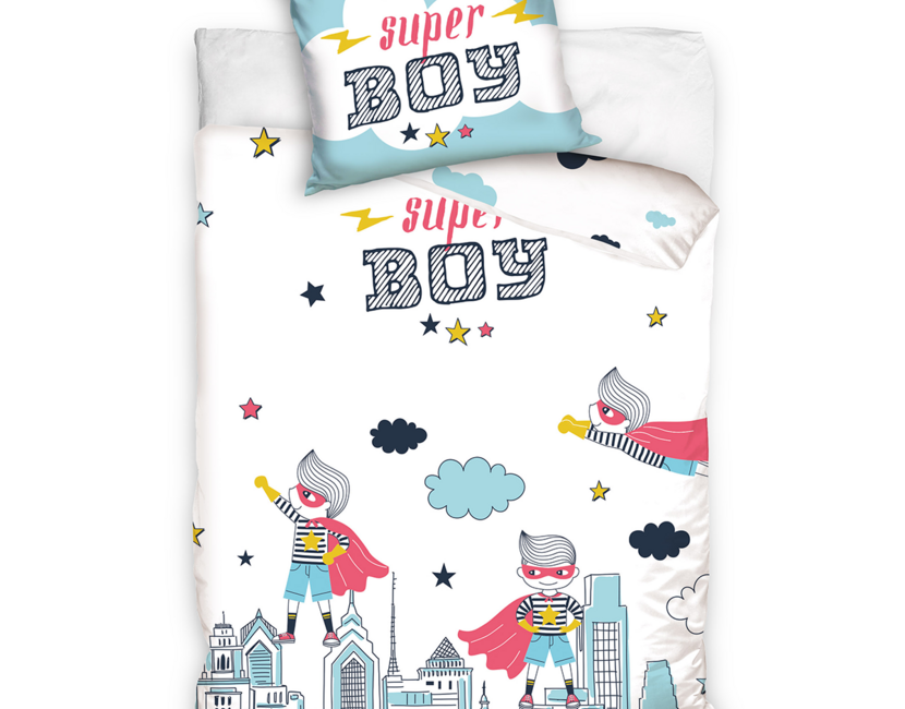 Super Boy Dekbedovertrek Skyline Glow in the Dark - 140 x 200 + 70 x 90 cm - Katoen