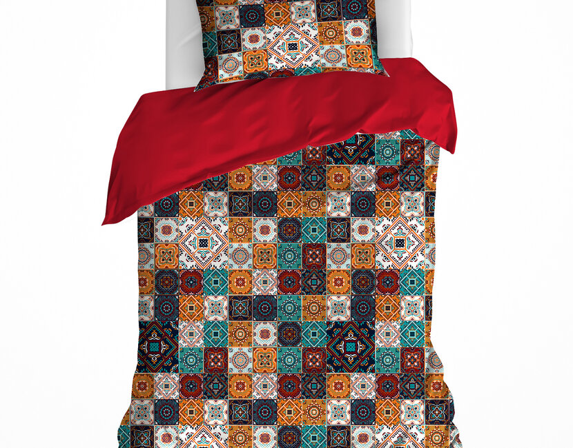 DWL Dekbedovertrek  ankara red dahlia 140x200/220+60x70