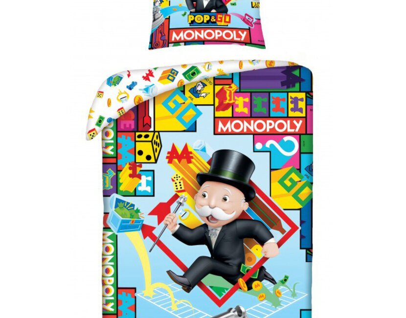 Monopoly Dekbedovertrek - 140 x 200 + 70 x 90 cm - Katoen