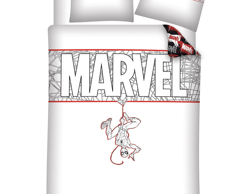Marvel Comics Dekbedovertrek, Spider Man - 140 x 200 + 65 x 65 cm - Biologisch Katoen
