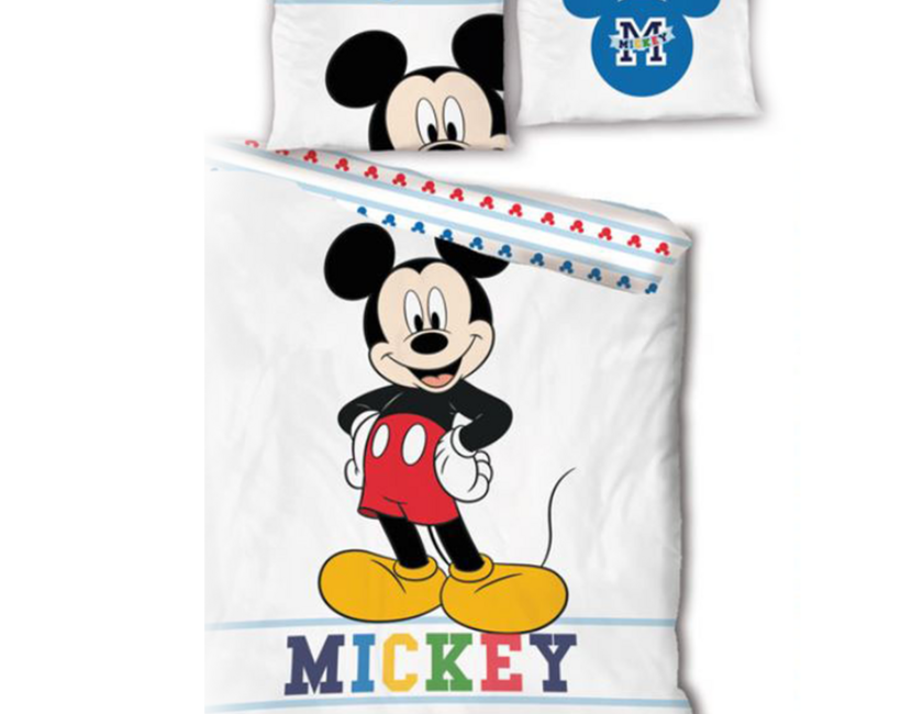Disney Mickey Mouse Dekbedovertrek - 140 x 200 + 65 x 65 cm - Biologisch Katoen
