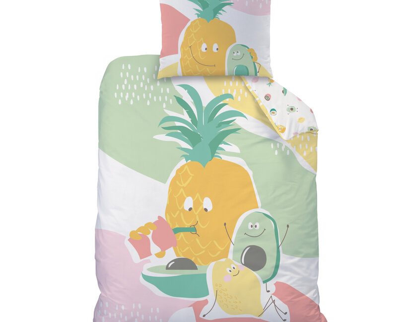 Matt & Rose Dekbedovertrek, Tutti Frutti - 140 x 200 + 63 x 63 cm - Katoen