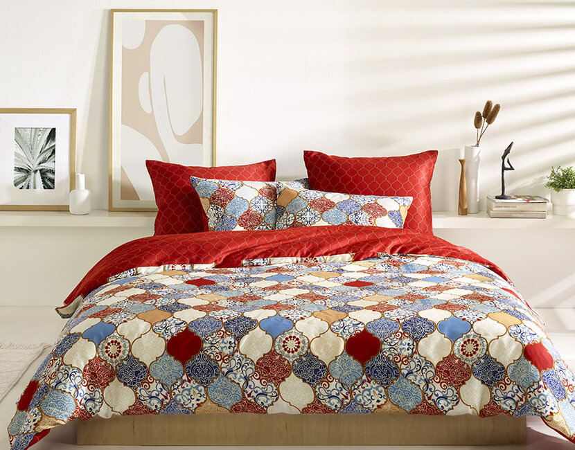 De Witte Lietaer Dekbedovertrek Katoen Satijn, Medina - 140 x 200/220 + 60 x 70 cm - Katoen