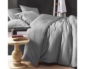 De Witte Lietaer Dekbedovertrek, Tarbot Natural Grey - 140 x 200/220 cm + 60 x 70 cm - 100% katoen, flanel