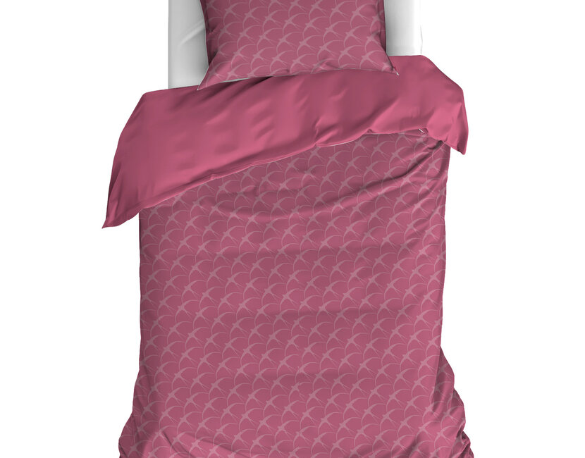 De Witte Lietaer Dekbedovertrek, Birds Lilac - 140 x 200/220 cm + 60 x 70 cm - 100% katoen, flanel