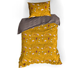 Dekbedovertrek Fleur 100% katoen satijn deep taupe 140x220 + 60x70