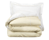 De Witte Lietaer Dekbedovertrek Katoen Perkal, Bumblebee White / Ivory - 140 x 200 + 60 x 70 cm