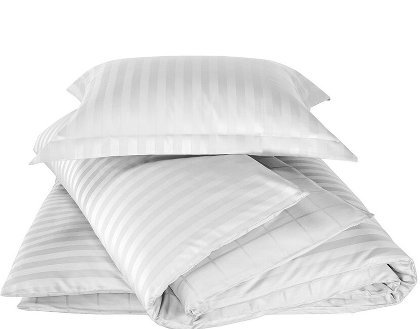 De Witte Lietaer Dekbedovertrek Katoen Satijn, Zygo White - 140 x 220 + 60 x 70 cm