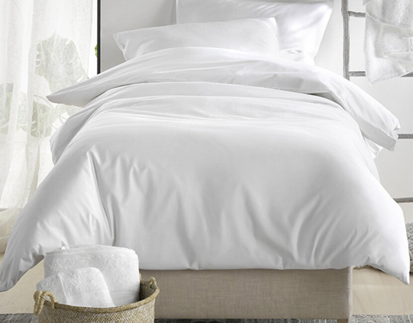 De Witte Lietaer Dekbedovertrek Katoen Satijn, Olivia White - 140 x 200/220 + 60 x 70 cm