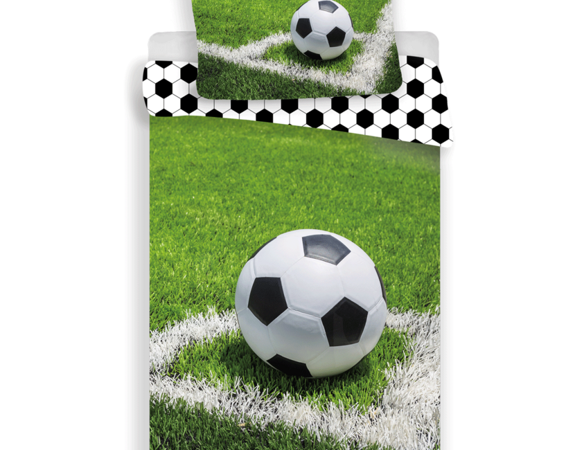 Voetbal Dekbedovertrek, Corner - 140 x 200 cm + 70 x 90 cm - Katoen