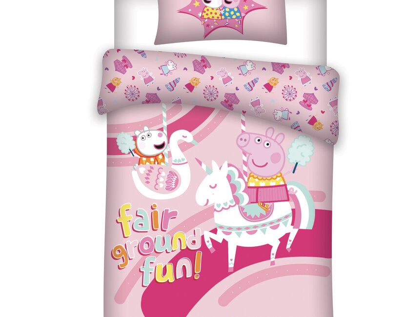 Peppa Pig Dekbedovertrek Unicorn - 140 x 200 cm + 1 kussensloop 65 x 65 cm - Katoen