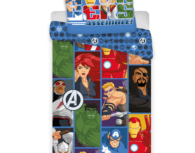 Marvel Avengers Dekbedovertrek Cartoon - 140 x 200 cm + 70 x 90 cm - Polyester
