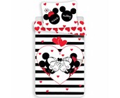 Disney Minnie Mouse Dekbedovertrek Stripe 140 x 200 cm + 1 kussensloop van 70 x 90 cm - Katoen