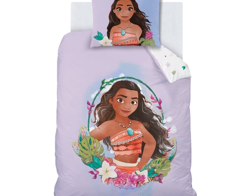 Disney Vaiana Dekbedovertrek, Island - Eenpersoons - 140 x 200 + 63 x 63 cm - Katoen