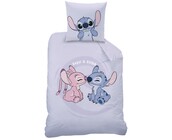 Disney Lilo & Stitch Dekbedovertrek, Happy - Eenpersoons -140 x 200 + 63 x 63 cm - Katoen