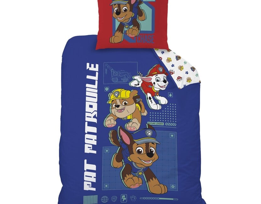 Paw Patrol Dekbedovertrek, Patou - Eenpersoons -140 x 200 + 63 x 63 cm - Katoen