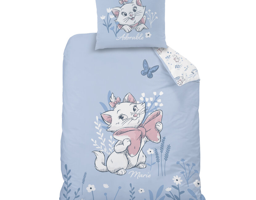 Disney Aristocats Dekbedovertrek, Spring - Eenpersoons -140 x 200 + 63 x 63 cm - Katoen