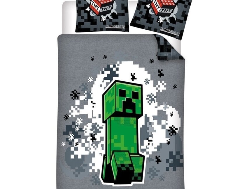 Minecraft dekbedovertrek - Eenpersoons - 140 x 200 cm / 65 x 65 cm - Polycotton