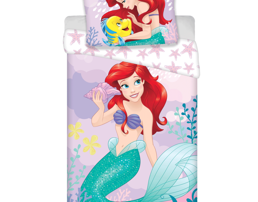 Disney De Kleine Zeemeermin Dekbedovertrek, Sea Life  -  140 x 200 + 70 x 90 cm  - Katoen