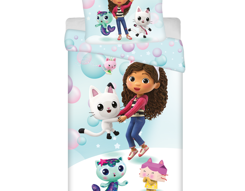 Gabby's Dollhouse dekbedovertrek Bubbles - 140 x 200 cm / 70 x 90 cm - Polyester