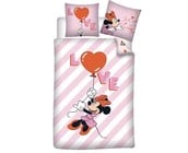 Disney Minnie Mouse Dekbedovertrek, Love Balloon - Eenpersoons - 140 x 200 + 65 x 65 cm - Katoen