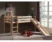 Halfhoogslaper Charlotte -  Naturel - met glijbaan - 90x200