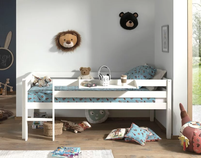 Halfhoogslaper Pino - Wit - 90x200 - alleen het bed (variant 2)