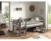 Halfhoogslaper Pino - Grijs - 90x200cm - met bedplank (variant 2)