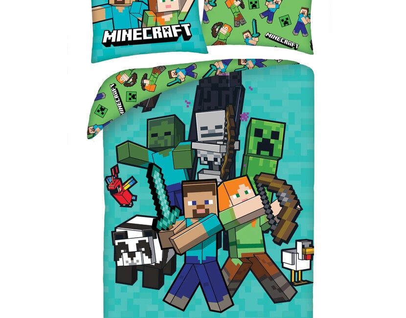 Minecraft Dekbedovertrek Fight Mode - 140 x 200 cm  / 70 x 90 cm - Polyester