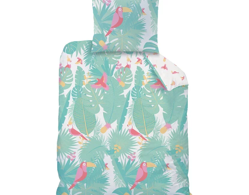 Matt & Rose Dekbedovertrek, Jungle - 140 x 200 + 63 x 63 cm - Katoen