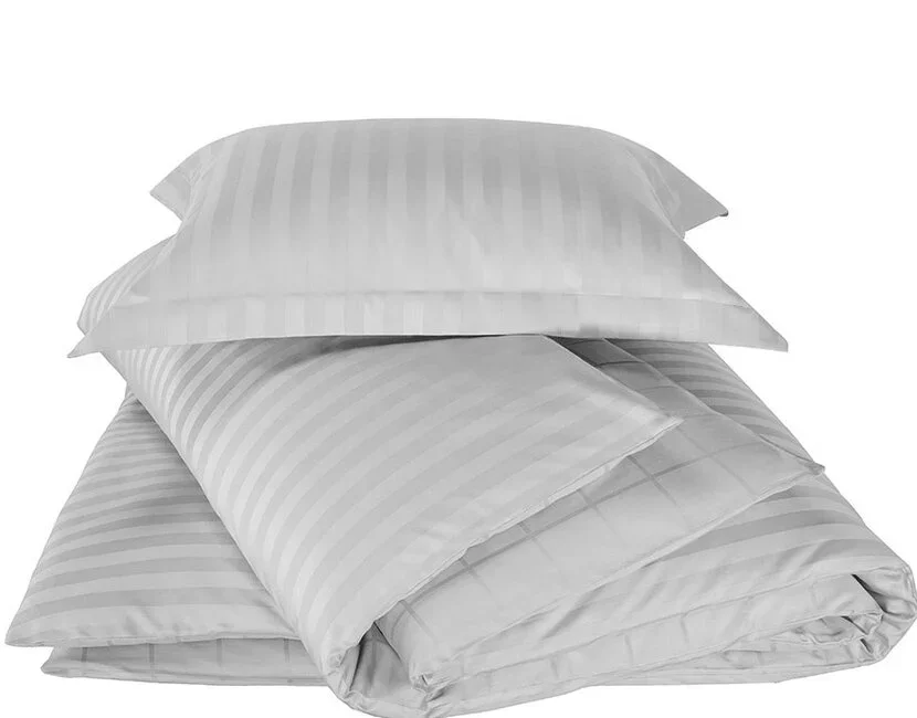 De Witte Lietaer Dekbedovertrek Katoen Satijn, Zygo Silver - 140 x 220 + 60 x 70 cm