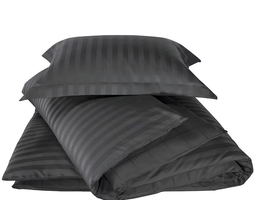 De Witte Lietaer Dekbedovertrek Katoen Satijn, Zygo Ebony - 140 x 220 + 60 x 70 cm