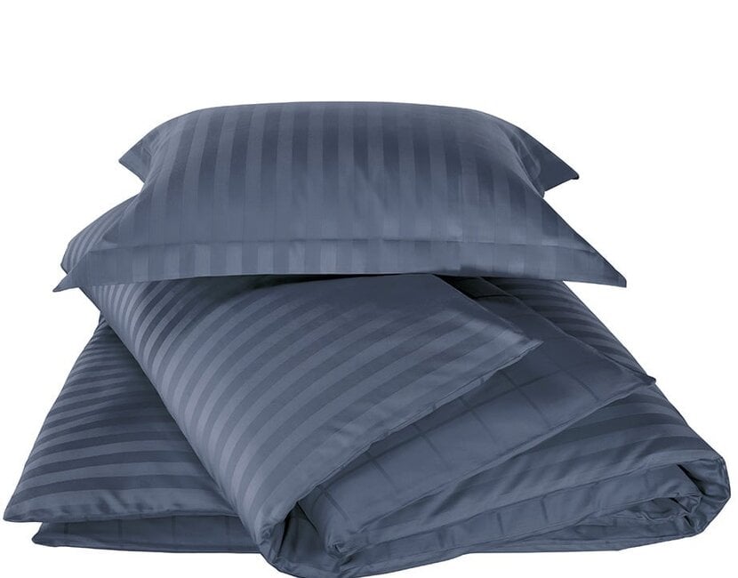 De Witte Lietaer Dekbedovertrek Katoen Satijn, Zygo Indigo - 140 x 220 + 60 x 70 cm