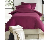 De Witte Lietaer Dekbedovertrek Katoen Satijn, Olivia Beet Red - 140 x 200/220 + 60 x 70 cm