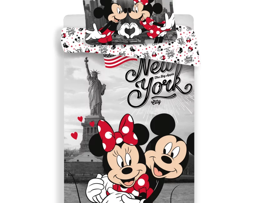 Disney Minnie Mouse Dekbedovertrek, New York - 140 x 200 + 60 x 80 - Katoen