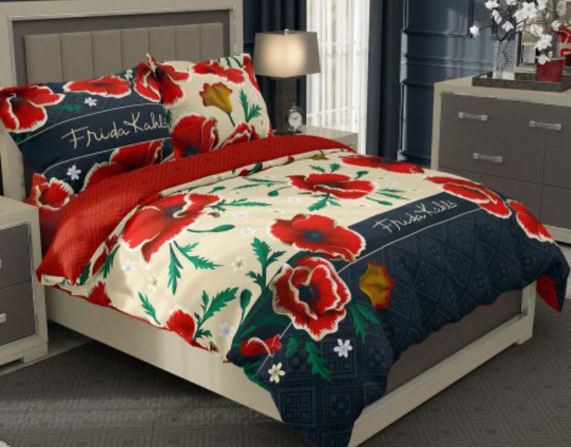 Frida Kahlo 1-persoons Dekbedovertrek Poppy - 140 x 200 cm + 70 x 90 cm - Katoen