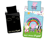 Peppa Pig Dekbedovertrek Glow in the Dark, Playmates - Eenpersoons - 140 x 200 + 70 x 90 cm  - Katoen