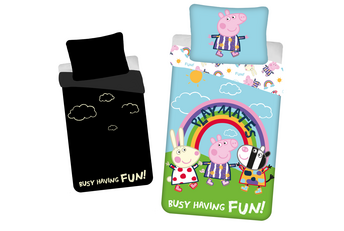 Peppa Pig Dekbedovertrek Glow in the Dark Playmates - Katoen