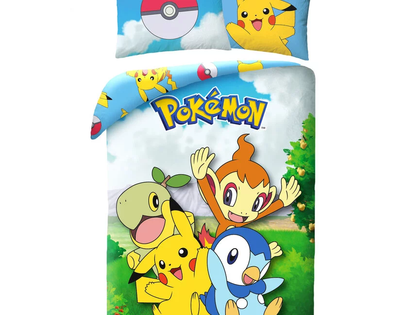 Pokémon Dekbedovertrek, Team - Eenpersoons - 140 x 200 + 70 x 90 cm - Katoen