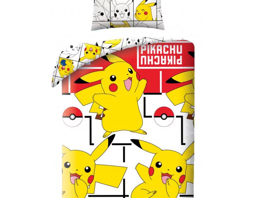 Pokémon Dekbedovertrek, #025 - 140 x 200 cm + 70 x 90 cm - Katoen