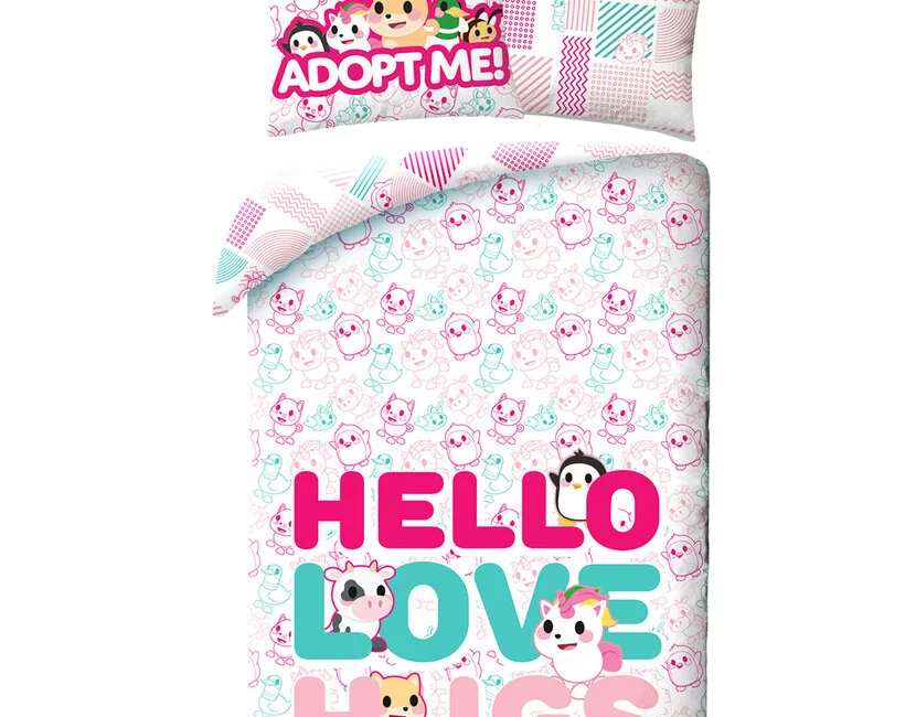 Adopt Me! Dekbedovertrek, Hello - Eenpersoons - 140 x 200 cm - Katoen